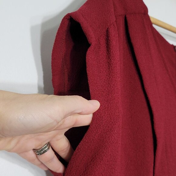 Kut From The Kloth Women's Red Capped Sleeve V-Neck Knee Length Dress Size Small - Picture 4 of 9